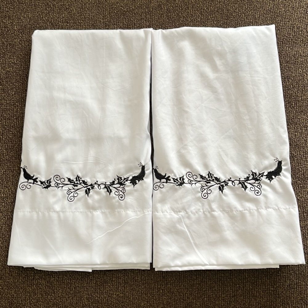 The Eclipse Collect Bright White Pillowcases with Custom Embroidery- Standard